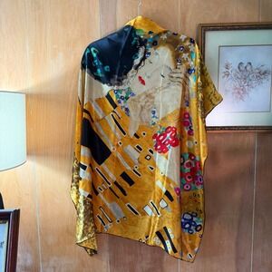 Authentic Vienna Austria Vintage Klimt Silk Scarf - Art History Dark Academia